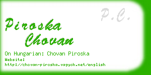 piroska chovan business card